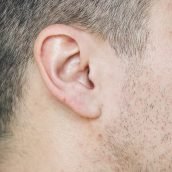 Closeup of white man's ear Closeup of white man's ear